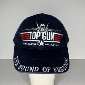 Top Gun Hat U.S. Naval Aviation Men's Adjustable Navy Blue Sound Freedom